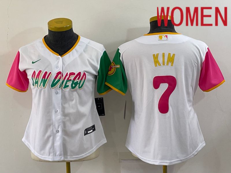 Women San Diego Padres #7 Kim White City Edition Nike 2022 MLB Jersey->women mlb jersey->Women Jersey